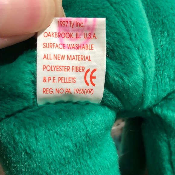 1997 TY ERIN  BEANIE BABY  RED STAMP QUALITY CONTROL 472 TUSHTAG MARCH 17,1997 - Picture 8 of 13